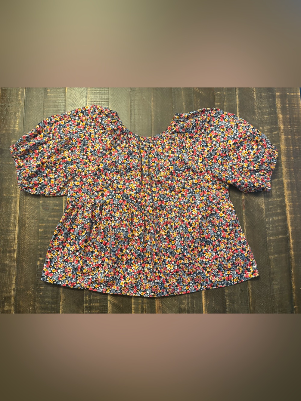 Old Navy Flowy Blouse Womens Floral Pull On Peasant Cotton Off-shoulder